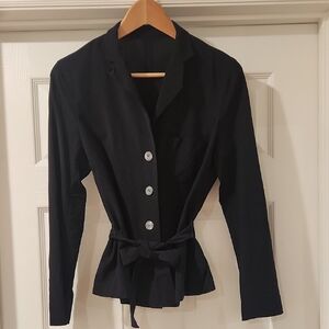 Burberry Navy Women's Blazer with Tie Waist